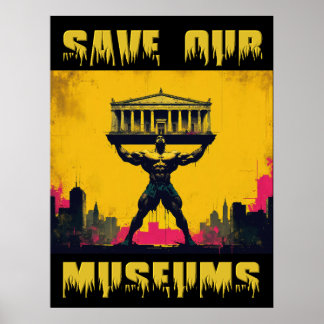 Unsere Museen Grosses Poster gerettet - Archivdruc