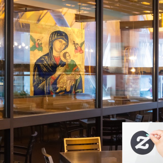 Unsere Mutter der ständigen Hilfe Fensteraufkleber (Restaurantfenster)