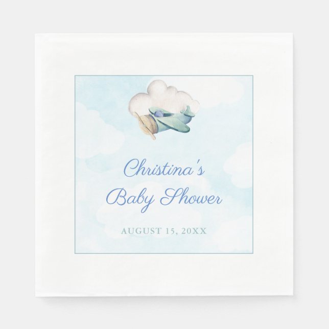 Unsere nächste Adventure Travel Theme Baby Dusche Serviette (Vorderseite)