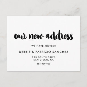 Unsere neue Adresse Moderne Schriftart-Umlaufankün Postkarte