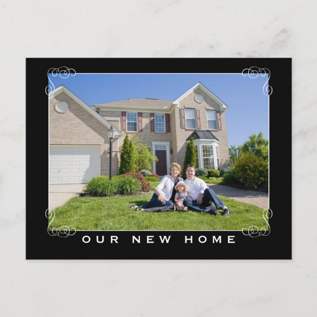 Unsere neue Zuhause & Address Foto Postkarte (Vorderseite)