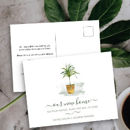 Unsere neue Zuhause Potted Palm Pflanze Bewegende  Postkarte