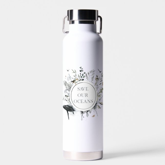 Unsere Ozeane ohne Plastik retten Trinkflasche (Vorne)