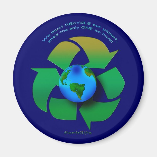 UNSERE PLANET-Serie gerecycelt Magnet (Vorne)