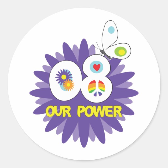 Unsere Power Blume Design Sticker (Vorderseite)