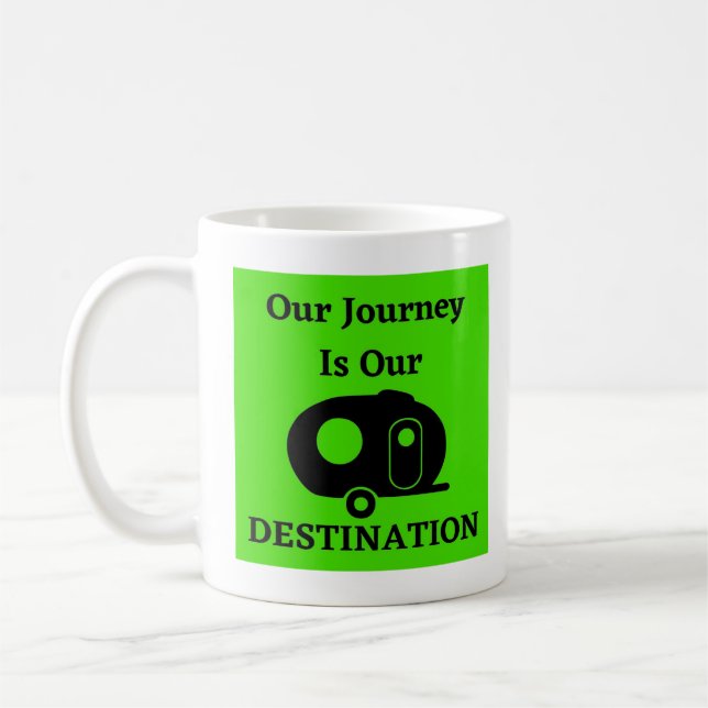 Unsere Reise ist unser Ziel - Fiberglaseier Kaffeetasse (Links)