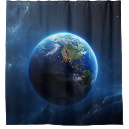 Unsere Saphire-Zuhause im Weltraum Duschvorhang