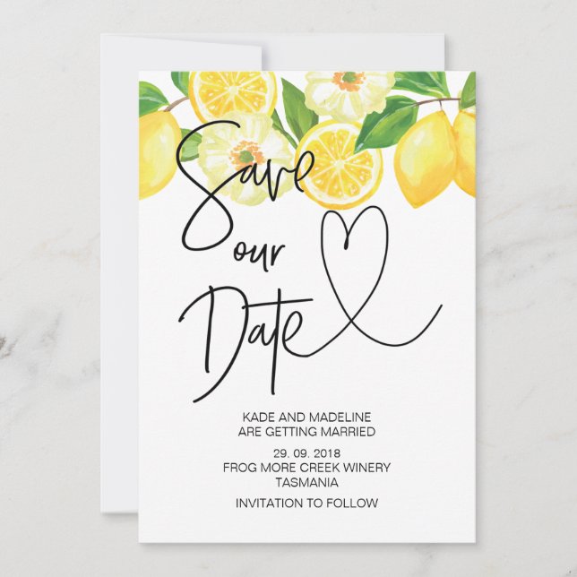Unsere Sommermonate-Hochzeit gerettet Einladung (Vorderseite)