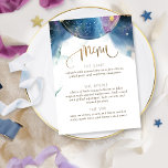 Unsere Sterne Aligned Celestial Theme Watercolor M Menükarte<br><div class="desc">Freuen Sie sich auf dieses köstliche kulinarische Themenmenü mit wunderschönen sanften Aquarellfarben, schwebenden und himmlischen Konstellationen, die sowohl vorne als auch hinten auf der Welt zu sehen sind. Moderne handgeschriebene Kalligrafiedetails sowohl vorne als auch hinten. Das Menü auf der Vorderseite und Thema auf der Rückseite mit Ihrem Namen(en), Ereignis und...</div>