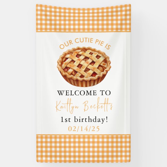 Unsere Süsse Pie 1. Geburtstag Party Banner (Vertikal)