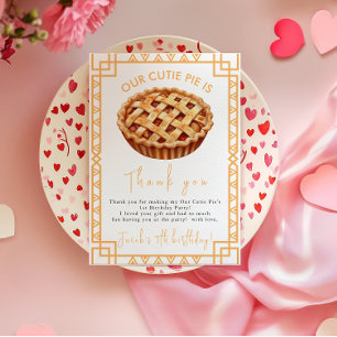 Unsere Süsse Pie 1. Geburtstag Party Dankeskarte