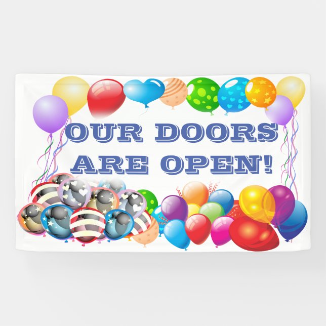 Unsere Türen öffnen Vinyl Banner 3' x 5' Banner (Horizontal)