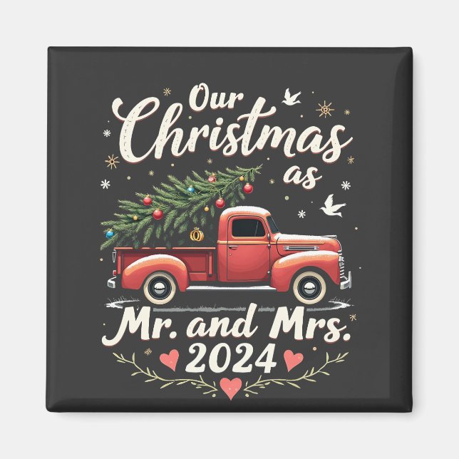 Unsere Weihnachten als Mr. und Mrs. 2024 Matching  Magnet (Vorne)