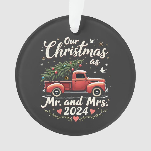 Unsere Weihnachten als Mr. und Mrs. 2024 Matching  Ornament (Vorderseite)