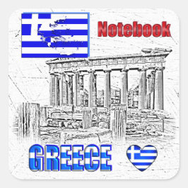 UNSERE ZUHAUSE - GRIECHENLAND-Entwurfssammlung Quadratischer Aufkleber