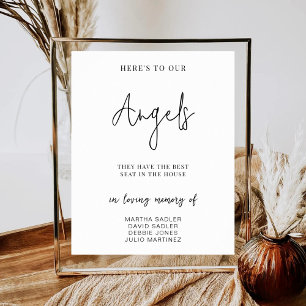 Unseren Engeln Minimalistisches Gedenk Funeral Poster