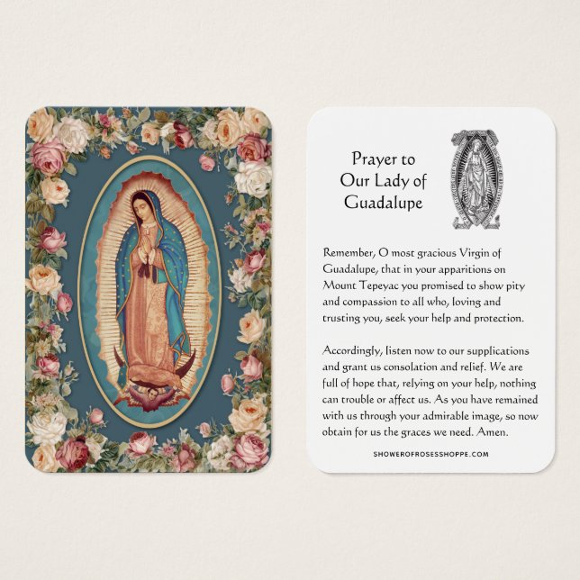 Unserer Lieben Frau von Guadalupe Gebets Heilige K (Vorne & Hinten)