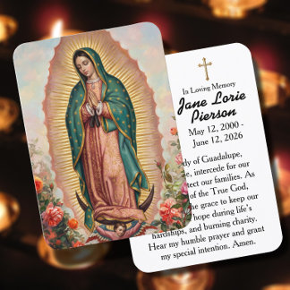 Unserer Lieben Frau von Guadalupe Gebetskarte Visitenkarte
