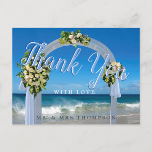 Unserer Strandhochzeit Danke Postkarte