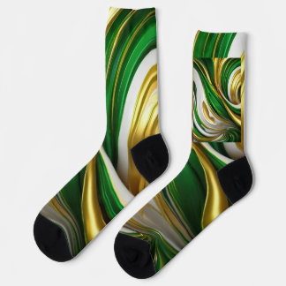 Unsex Green Golden Classic Matching Krawatte Set Socken