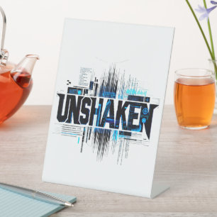 UNSHAKEN Cyberpunk-Tischschild Sockelschild