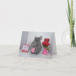 Unsicheres Chinchilla-Valentinstagsgruß Feiertagskarte