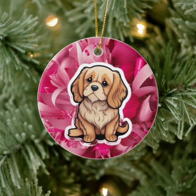 Unsichtbare Leash Hund Gedenkkunst - Er ist immer  Keramik Ornament (Baum)