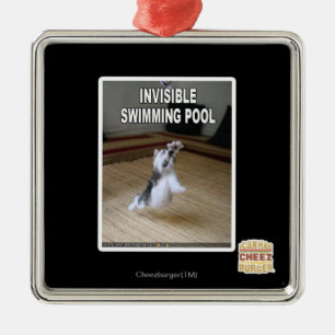 Unsichtbarer Pool Silbernes Ornament