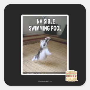 Unsichtbarer Swimmingpool Quadratischer Aufkleber