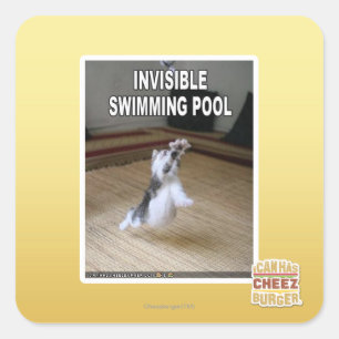Unsichtbarer Swimmingpool Quadratischer Aufkleber