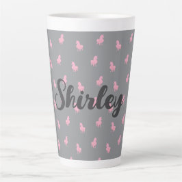 Unsichtbares rosa Einhorn auf Grau Milchtasse
