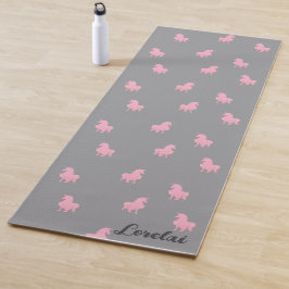 Unsichtbares rosa Einhorn auf Grau Yogamatte