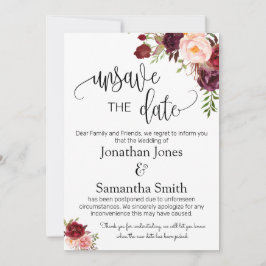 Unspeichern Sie die Daten Hochzeit Datum ändern ma Einladung