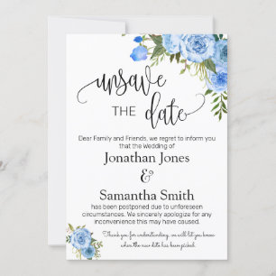 Unspeichern Sie die Daten Hochzeitsdatum ändern bl Einladung