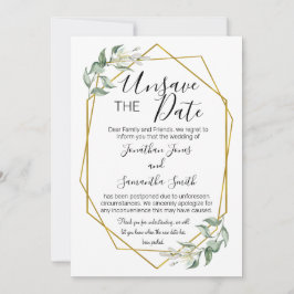 Unspeichern Sie die Daten Hochzeitstag ändern Grün Einladung