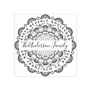 Unsterblichkeit Mandala Typografie Rücksendeadress Gummistempel