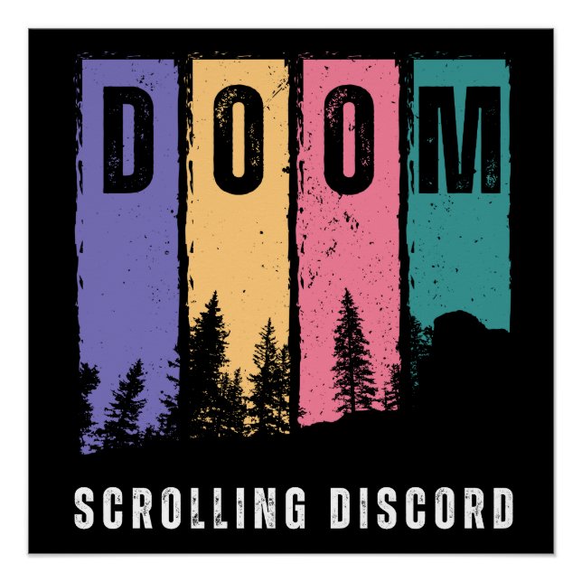 Unstimmigkeiten im Doom-Scrolling | Retro Grunge W Poster (Vorderseite)