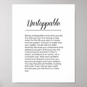 UNSTOPPABLE Inspiration Motivierend Wall Art Poster