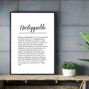 UNSTOPPABLE Inspiration Motivierend Wall Art Poster