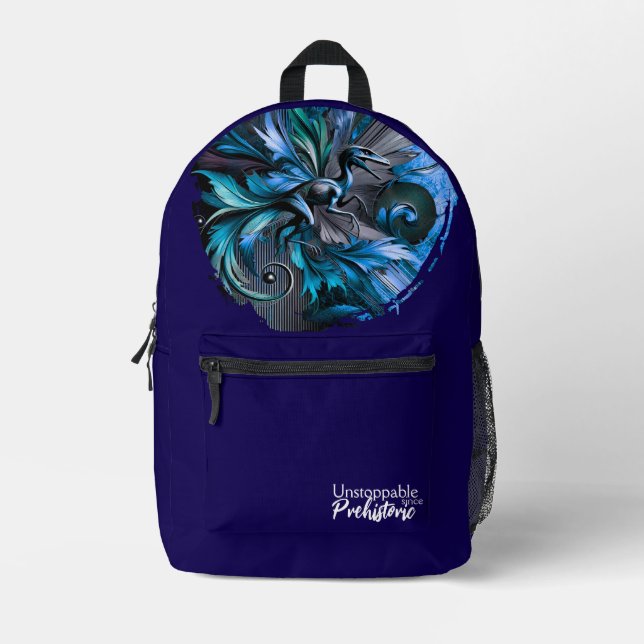 Unstoppable Raptor – Fuel Strength, Rule the Wild Bedruckter Rucksack (Vorderseite)