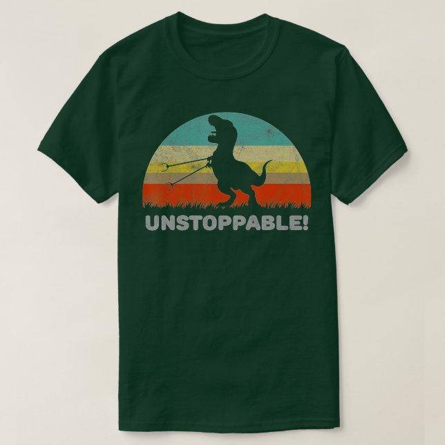 Unstoppable T Rex With Trash Grabber Pickup Tool F T-Shirt (Design vorne)