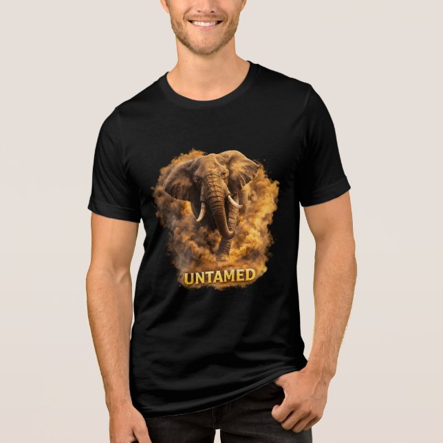 Untamed Elephant | African Wildlife Strength Tri-Blend Shirt (Vorderseite)