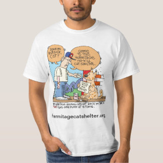 Unten auf Glück-Katzen-T - Shirt