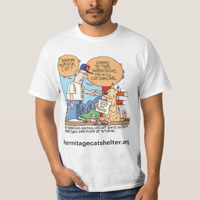 Unten auf Glück-Katzen-T - Shirt (Vorderseite)