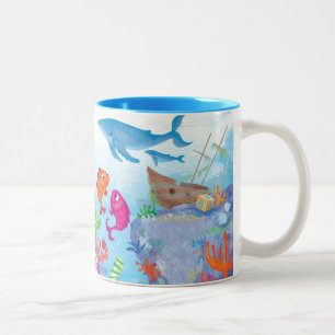 Unten im Ozean Zweifarbige Tasse