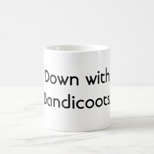 Unten mit Bandicoots. Kaffeetasse