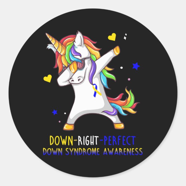 Unten Perfect Down Syndrome Awareness Runder Aufkleber (Vorderseite)