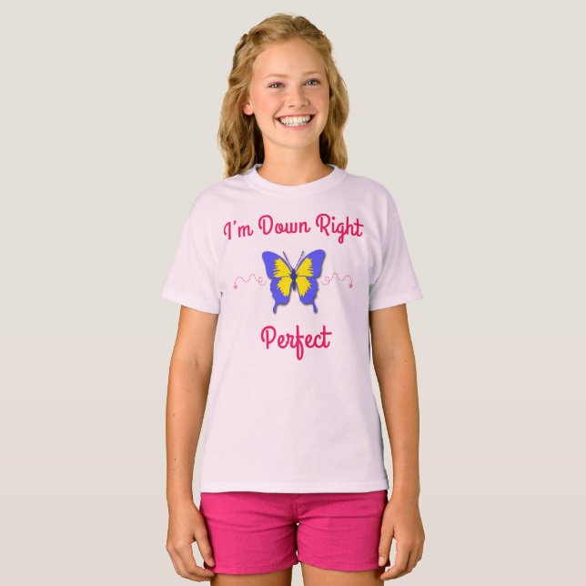 Unten recht vervollkommnen Sie, Down-Syndrom T-Shirt (Vorne ganz)