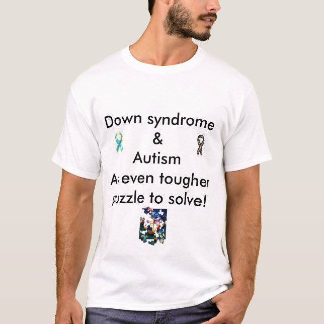 Unten syndome u. Autismus DoppelDx T - Shirt (Vorderseite)
