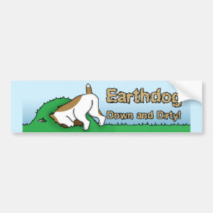 Unten und schmutziger Earthdog Autoaufkleber